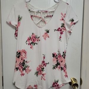 Floral Lace-Back Top